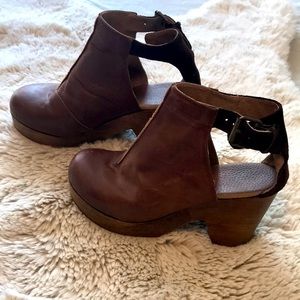 Free People Buckle Clog Booties Size 7